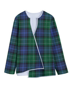 Knitted Scottish Plaid Print Long Sleeve Short Coat