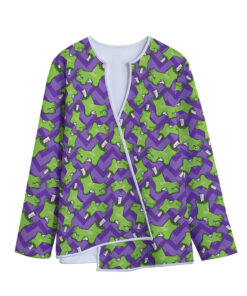 Zombie Foot Pattern Print Long Sleeve Short Coat